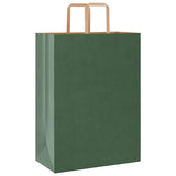 Paper Bags 250 pcs with Handles Green 32x17x44 cm 4101958