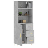 Highboard Concrete Grey 69.5x34x180 cm Engineered Wood 3190009