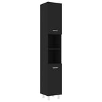 ZNTS 3 Piece Bathroom Furniture Set Black Engineered Wood 3056953