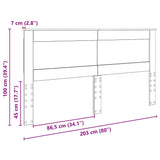 Headboard with Headboard Smoked Oak 200 cm Engineered Wood 887421