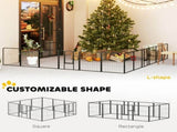 12-Panel Solid Dog Playpen with Doors, for Small Dogs, 60cm High, Black T3398P349747