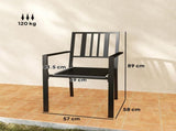 Set of Two Minimal Metal Garden Chairs - Black T3398P317591