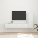 TV Cabinet Set 3 pcs High Gloss White Engineered Wood 3408992