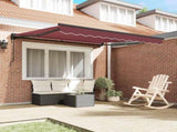 Retractable Awning Burgundy 350 x 250 cm Polyester and Metal 3330244