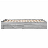 Bed Frame with Drawers without Mattress Grey Sonoma 140x200 cm 3280389