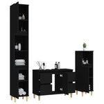 ZNTS 3 Piece Bathroom Furniture Set Black Engineered Wood 3185598