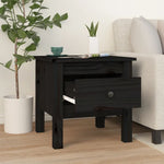 Side Tables 2 pcs Black 40x40x39 cm Solid Wood Pine 813793