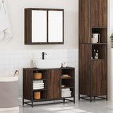 2 Piece Bathroom Furniture Set Brown Oak Engineered Wood 3300914