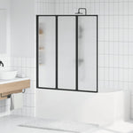 Shower Bath Screen Wall 141 x 132 cm 3 Panels Foldable 140785