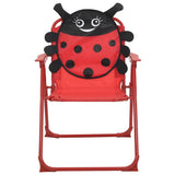 Patio Furniture Red Steel Compact Foldable Kids' Garden Set 41842