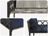 Outdoor Benches 2 -Seater 116 x 56 x 75 cm Poly Rattan 42025355