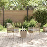 Garden Bistro Set 3 pcs Beige Poly rattan 3334958
