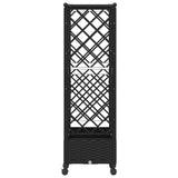 Raised Bed with Trellis and Roof Black 164 x 40 x 127 cm PP 3423113
