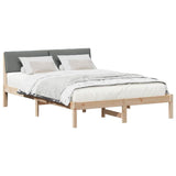 Bed frame Brown and dark grey 160 x 200 cm Solid pine wood 878525