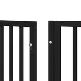 Dog Gate with Door Foldable 6 Panels Black 480 cm Poplar Wood 3155569