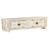 TV Cabinet White 140x30x35 cm Solid Mango Wood 286388