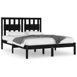 3103957 Bed Frame without Mattress Black Solid Wood 200x200 cm