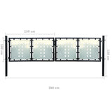 Black Single Door Fence Gate 300x100 cm 141691