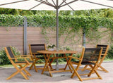 5 Piece Garden Dining Set Black Polypropylene and Solid Wood 3281817