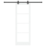 Sliding Door White 83 x 232 cm Solid Pine Wood and Glass 3332310