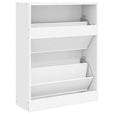 White Wooden Shoe Cabinet with 2 Compartments 241242