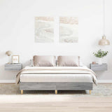 Bed Frame Grey Sonoma Engineered wood, solid eucalyptus wood 3328722