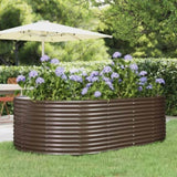 Garden Raised Bed Brown 212x140x68 cm Galvanised Steel 319095