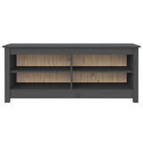 Shoe Bench Grey 110x38x45.5 cm Solid Wood Pine 813776