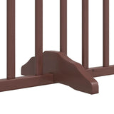 Dog Gate with Door Foldable 4 Panels Brown Oak 320 cm Poplar Wood 352233