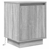 Bedside Cabinets with LED Lights 2 pcs Grey Sonoma 38x34x50 cm 861276
