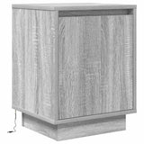 ZNTS Bedside Cabinets with LED Lights 2 pcs Grey Sonoma 38x34x50 cm 861276