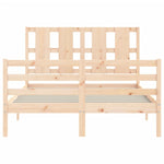 ZNTS Bed Frame without Mattress 120x200 cm Solid Wood 3194111