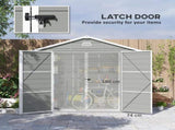 7.9ft x 6.2ft Aluminium Frame and Plastic Wall Shed, with Foundation - Light Grey T3398P315935