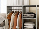 Open Wardrobe Double Mobile Storage Shelves Organizer W/6 Wheels-Grey T3398P328095