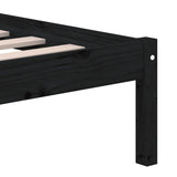 3101242 Bed Frame without Mattress Black Solid Wood Pine 200x200 cm