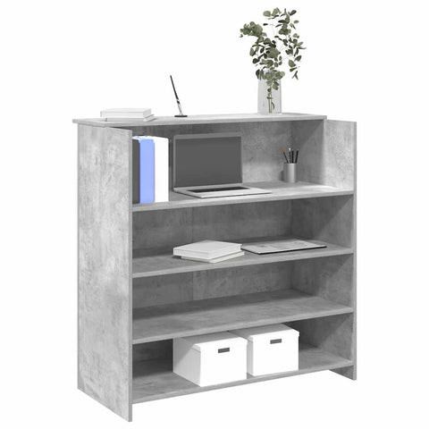 Reception Desk Concrete Grey 100x50x103.5 cm Engineered Wood 3324163