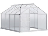 190 x 253 cm Walk-In Polycarbonate Greenhouse - Silver-Tone T3398P377631