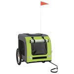 ZNTS Pet Bike Trailer Green and Grey Oxford Fabric and Iron 93836