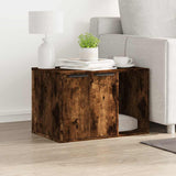 Cat Litter Box Enclosure Smoked Oak 60x40x40 cm Engineered Wood 857728