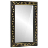 Bathroom Mirror Black Solid mango wood, Glass Medium 358351