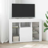 Corner LED TV Cabinet White 100x40x68cm Engineered Wood 889785