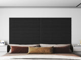 Wall Headboard 12 pcs Black 90 x 15 cm Fabric 42020539
