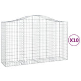 Arched Gabion Baskets 10 pcs 200x50x120/140 cm Galvanised Iron 3145669