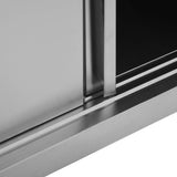 ZNTS Kitchen Wall Cabinet with Sliding Doors 120x40x50 cm Stainless Steel 51053
