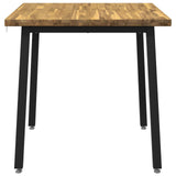 70 x 70 x 75 cm Solid Acacia Wood White and Black Square 937591