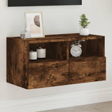 TV Wall Cabinet Smoked Oak 60x30x30 cm Engineered Wood 836862