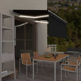 3069284 Manual Retractable Awning with Blind&LED 3,5x2,5m Anthracite