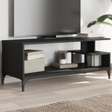 TV Cabinet Black 102x40x41 cm Engineered Wood and Powder-coated Steel 842411