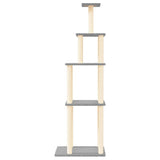 Cat Tree with Sisal Scratching Posts Light Grey 183 cm 171745