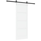 Sliding Door White and Black 78 x 202 cm Solid Pine Wood 3333163